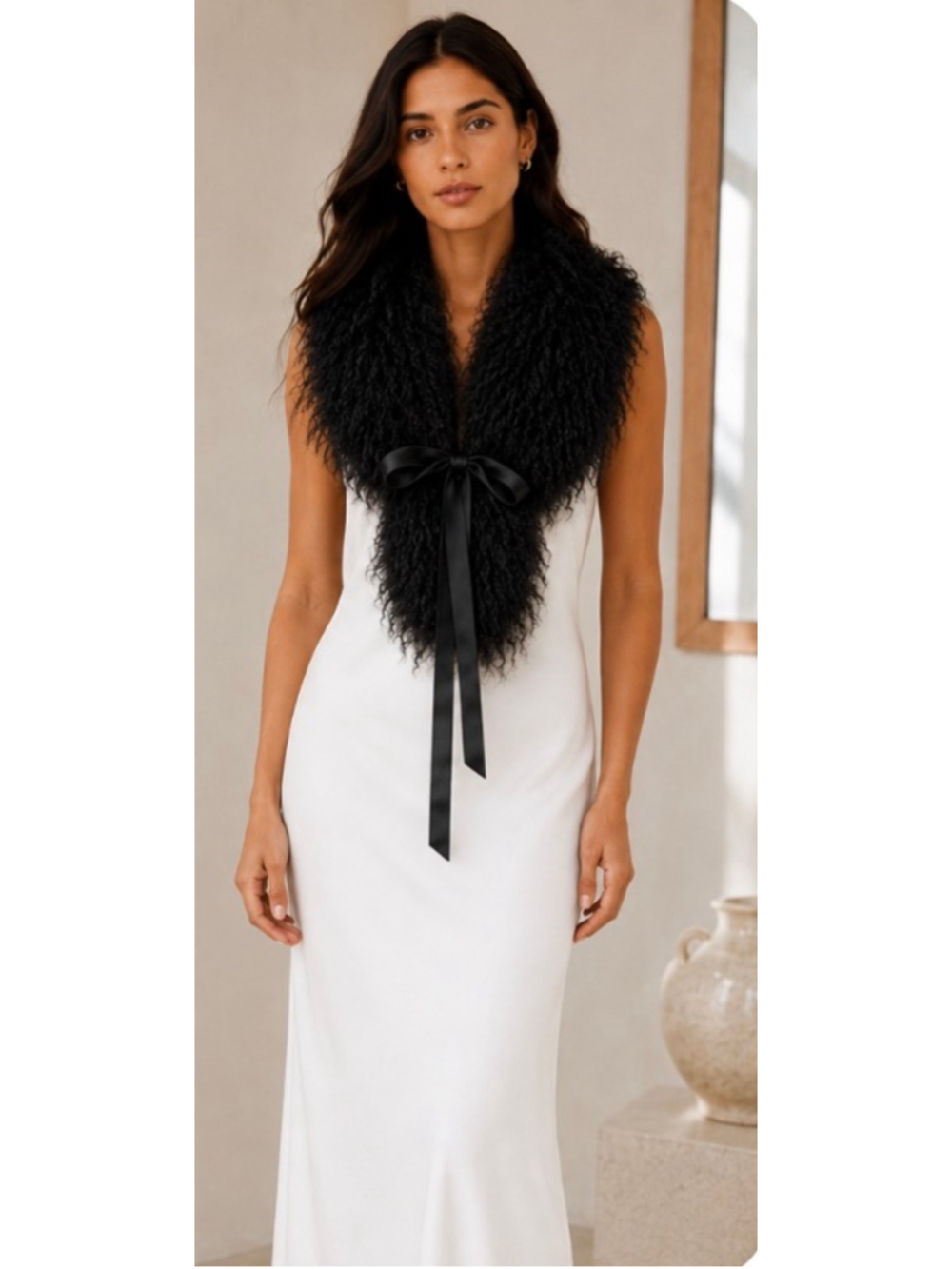 Giorgio Armani Lamb Fur Scarf Wrap NWT!